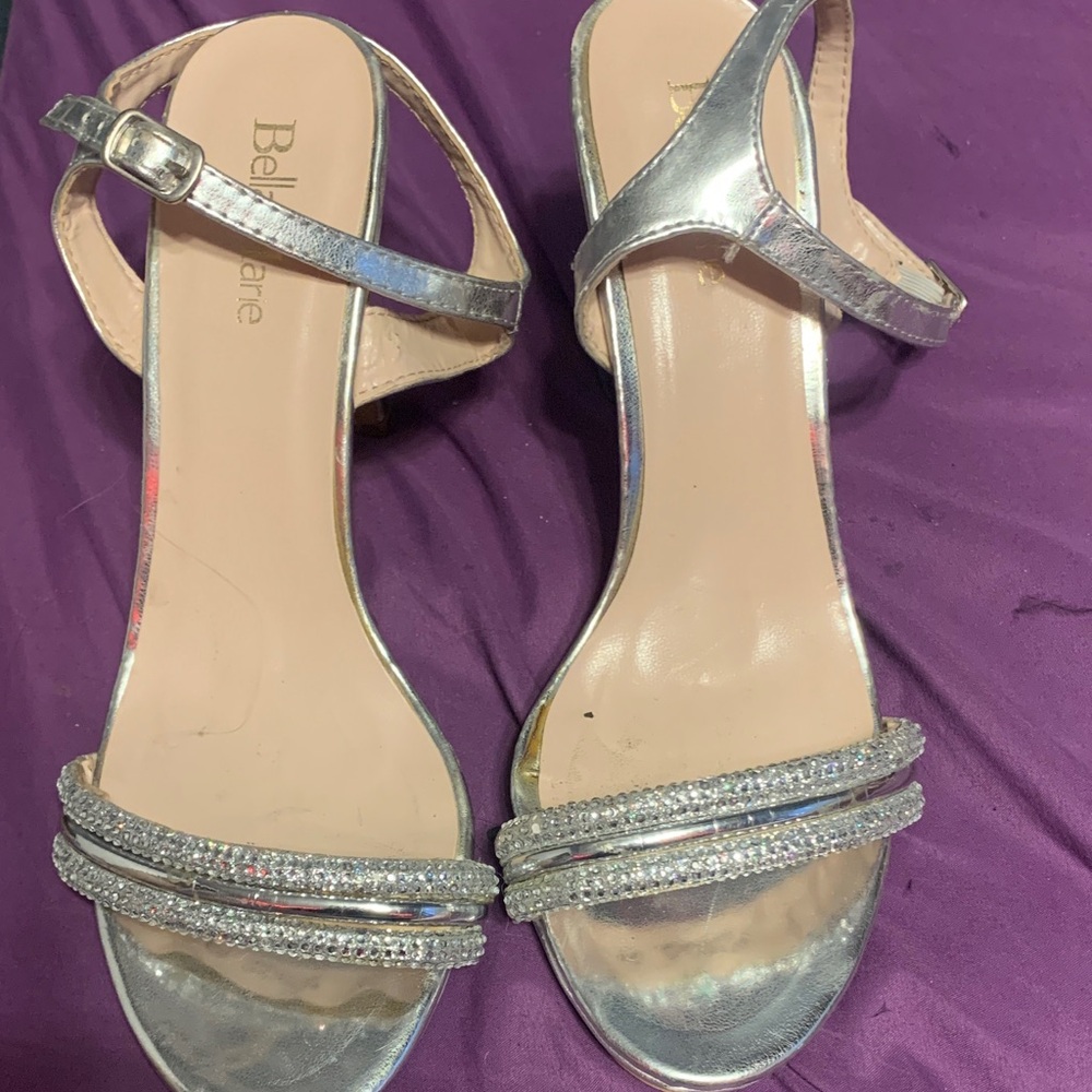 Bella Marie Shimmering Silver Heels